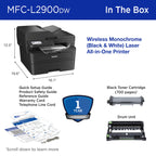 Brother Professional Laser Printer with Scanner, High-Speed 36 ppm Monochrome All-in-One, Wireless Duplex Printing and Scanning, Cloud-Ready 3.5 in Touchscreen for Small Business (MFC-L2900DW)