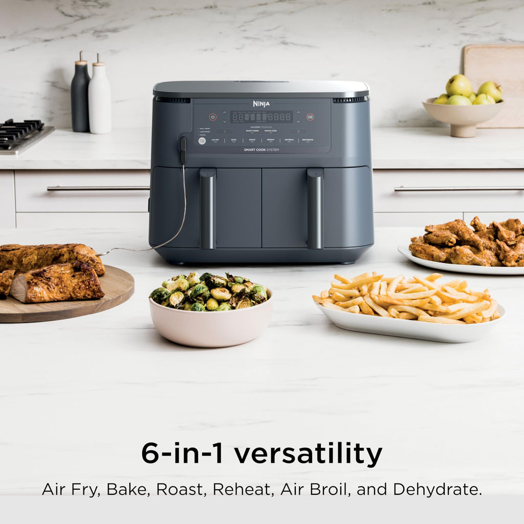 Ninja Foodi Air Fryer, 10 Qt DualZone Smart XL, 6-in-1, Grey, DZ550GY