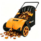 21 Inch Walk-Behind Lawn Sweeper, Push Yard Sweeper with 3.5 Bushel Collection Bag, Manual Leaf & Grass Collector for Lawn, Yard and Garden