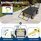 Garvee 1500 LB Heavy Duty Garden Wagon Cart, Outdoor Metal Utility Trailer
