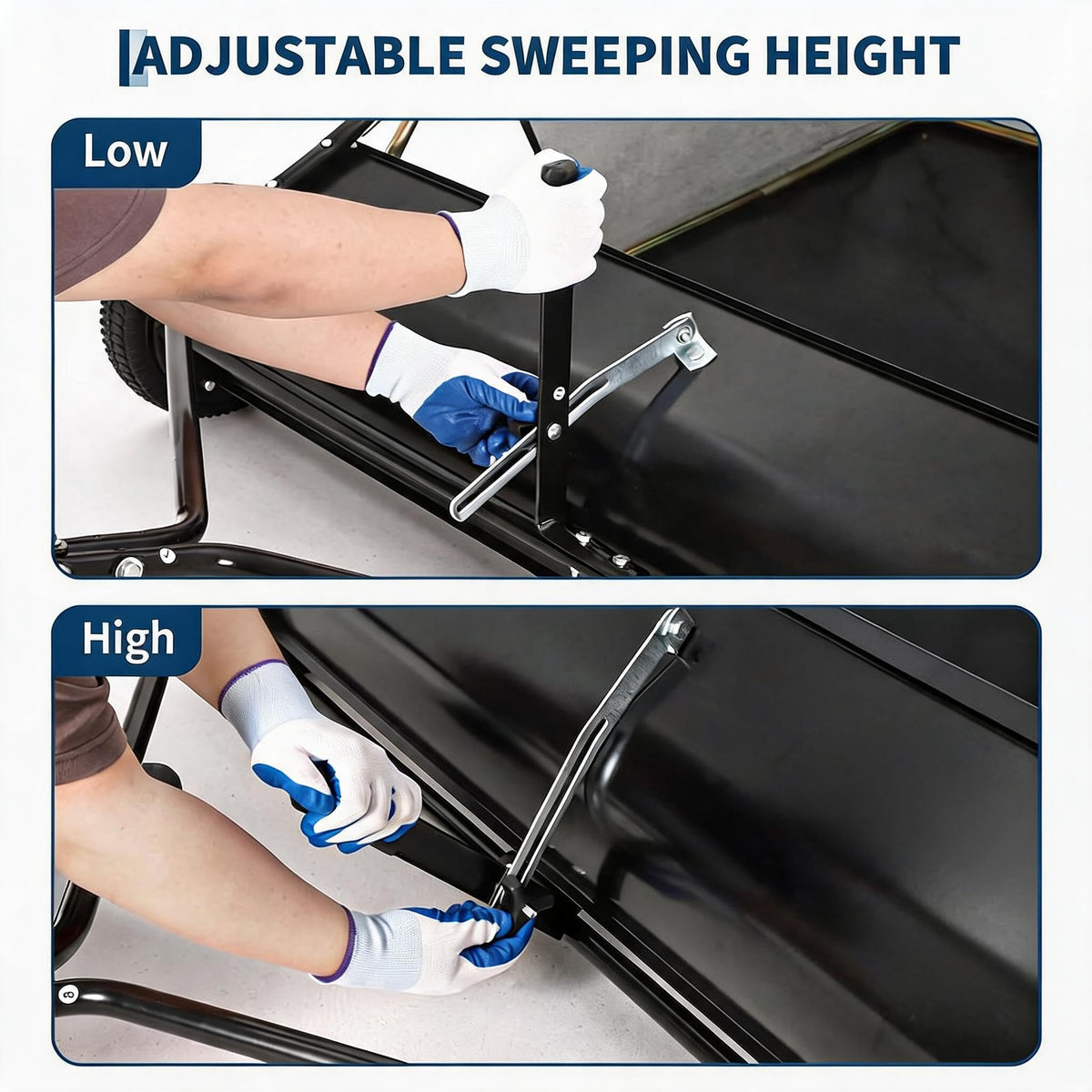 48-Inch Lawn Sweeper Tow Behind, Leaf & Grass Collector Yard Sweeper