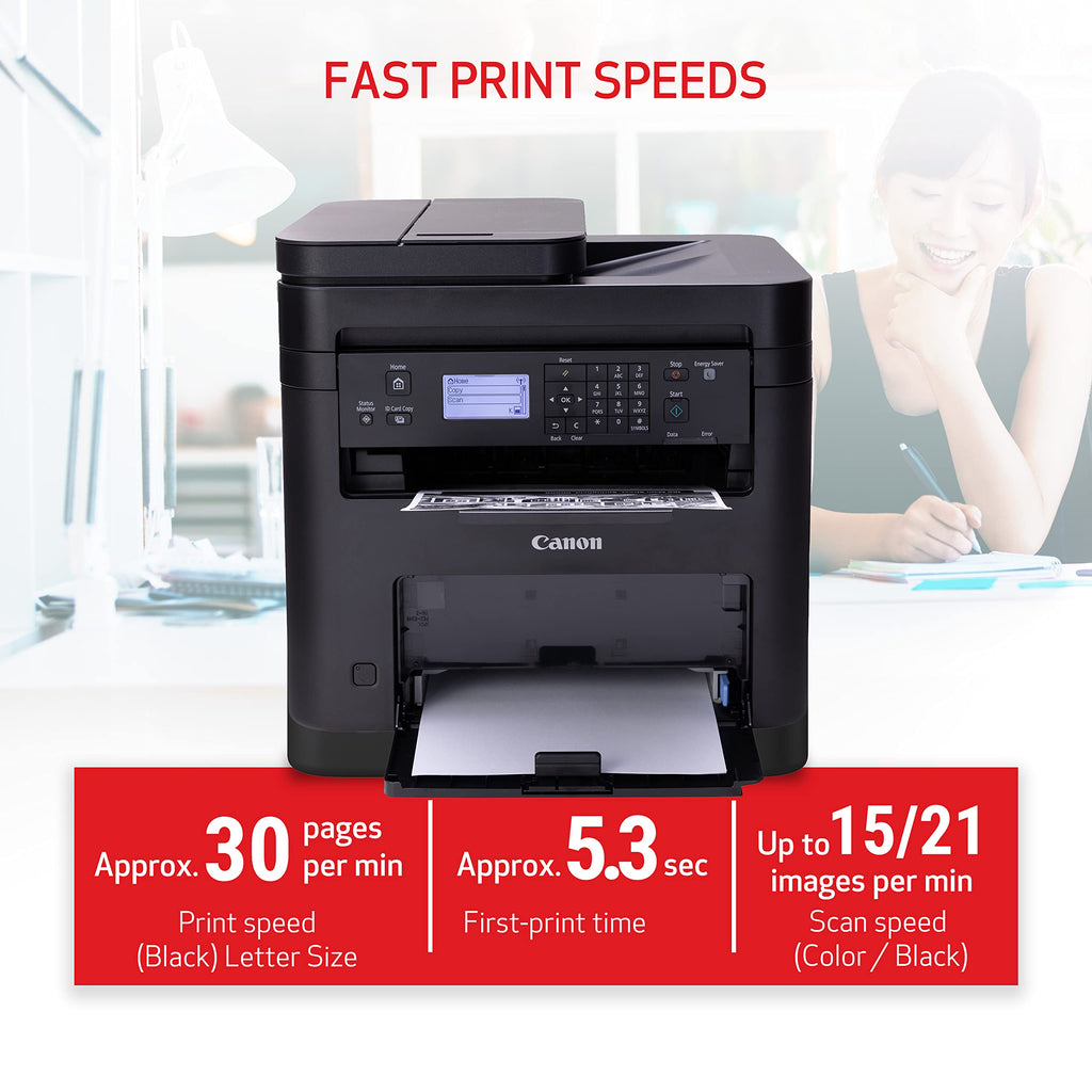 Canon imageCLASS MF273dw - Monochrome Wireless Laser Printer, Multifunction With Scanner, Copier, Auto Document Feeder, With 1 Year Limited Warranty, 30 PPM, Black