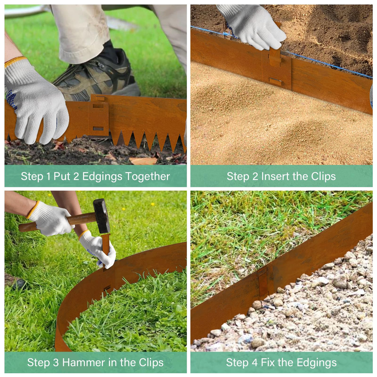 Co rten Steel Landscape Edging 12 Inch, 6 Packs Pre-Rusted