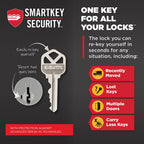 Kwikset Amador Front Door Lock Handle and Deadbolt Set, Entry Handleset Exterior with Casey Reversible Lever, Matte Black, Pick Resistant SmartKey Rekey Deadbolt Security, with Microban Protection