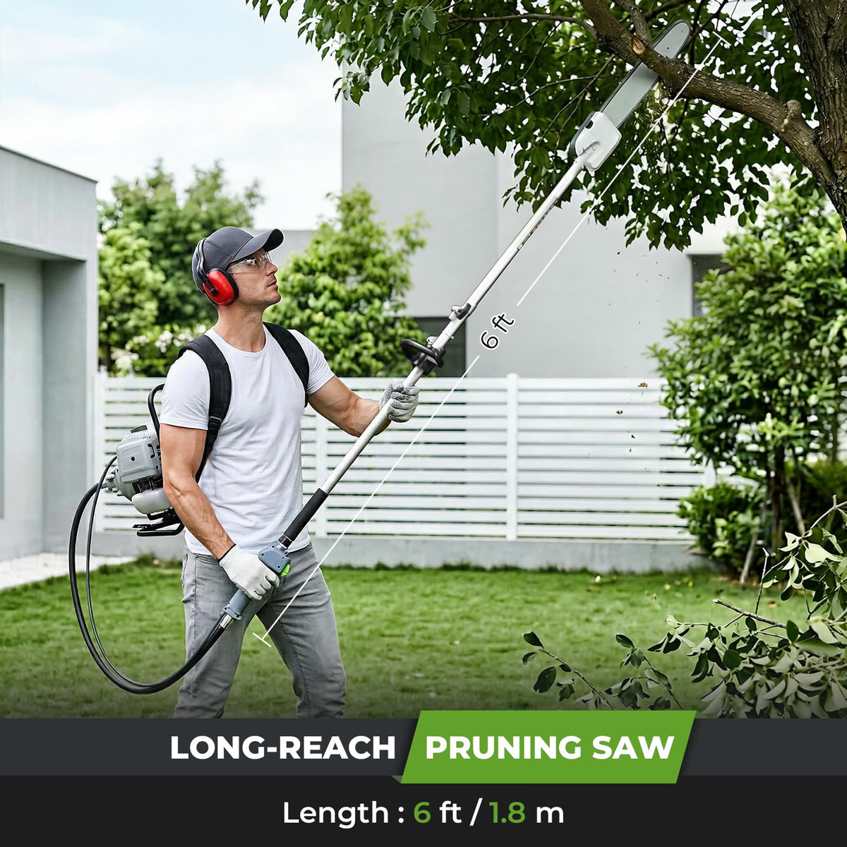 52CC 6-in-1 Weed Wacker Gas Powered Backpack Weed Eater