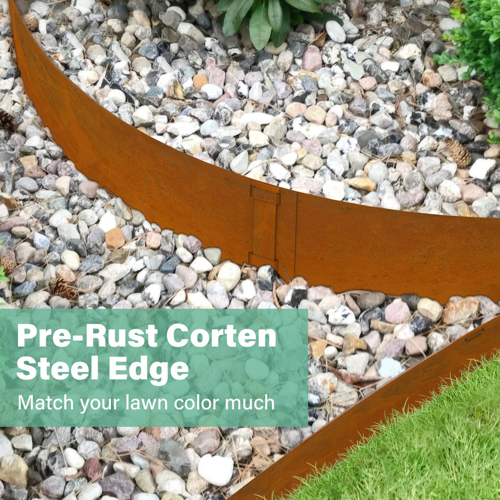 Co rten Steel Landscape Edging 12 Inch, 6 Packs Pre-Rusted