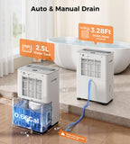 2500 Sq.Ft Max 32 Pints Dehumidifier for Basement with Drain Hose