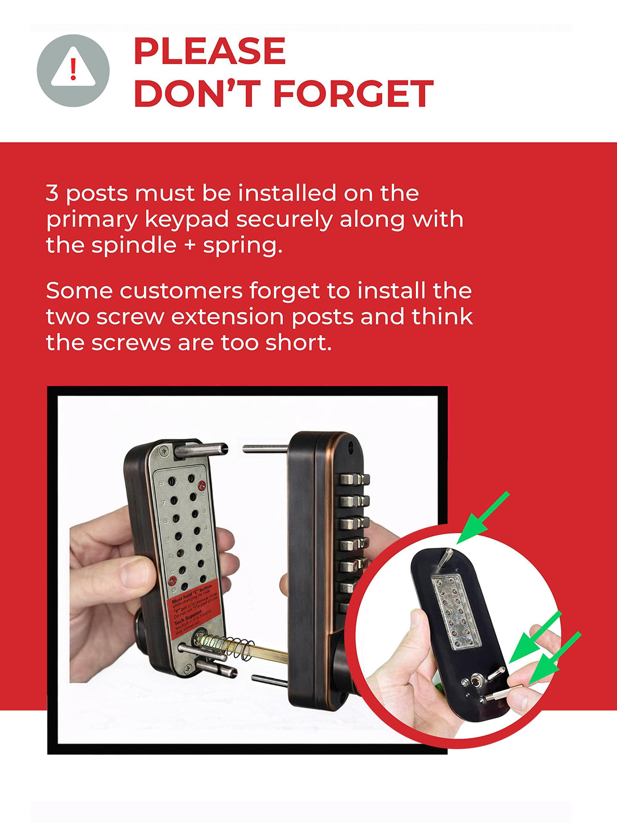 Double-Sided Mechanical Keyless Combination Latch Door Lock OR Bronze