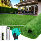 Artificial Turf Grass Outdoor 7x15FT, Fake Grass with Drainage Holes