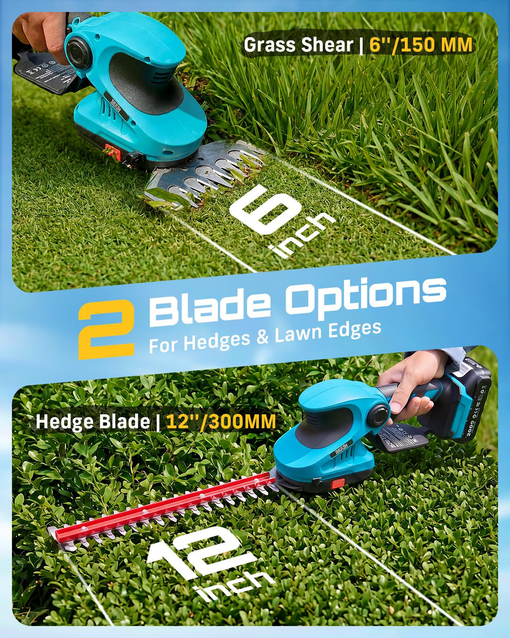 SEESII 3-in-1 Cordless Hedge Trimmer, Grass Shear & Electric Pruning Shears
