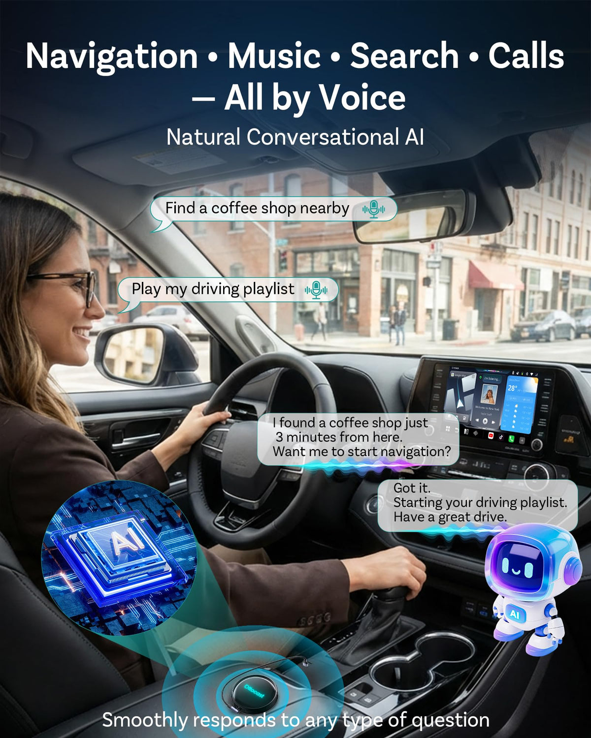OTTOCAST P3 Pro Android 13 AI Box for CarPlay Android Auto Wireless