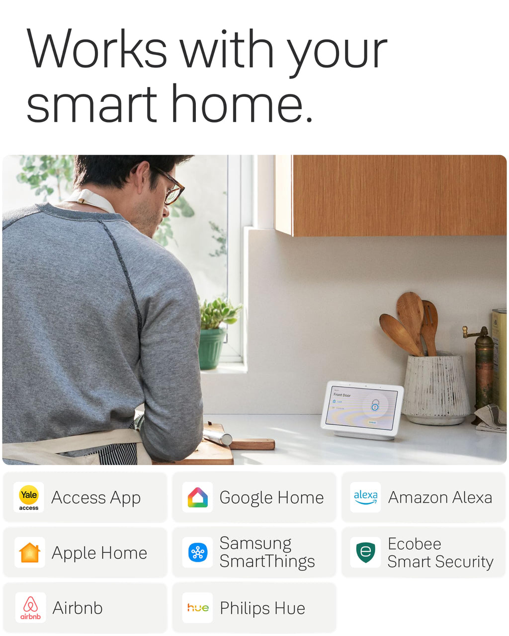 Yale WiFi Smart Lock with Handle & Keypad, Keyless Entry, Satin Nickel