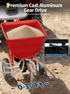 IDEALHOUSE Tow-Behind Pull Broadcast Spreader - 130 lbs Capacity