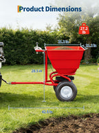 IDEALHOUSE Tow-Behind Pull Broadcast Spreader - 130 lbs Capacity