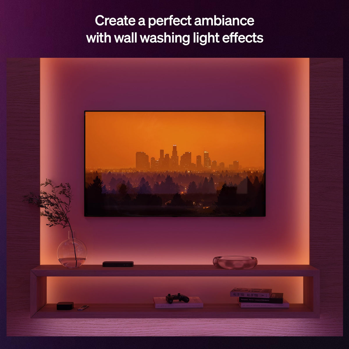 Hue Flux 16-Foot LED Strip Light, 3000 lm, Vibrant Color and Ambiance, Flexible Indoor Lighting, Chromasync™ Color Blending, RGBWWIC, Cuttable, Extendable, Reusable, App and Voice Control