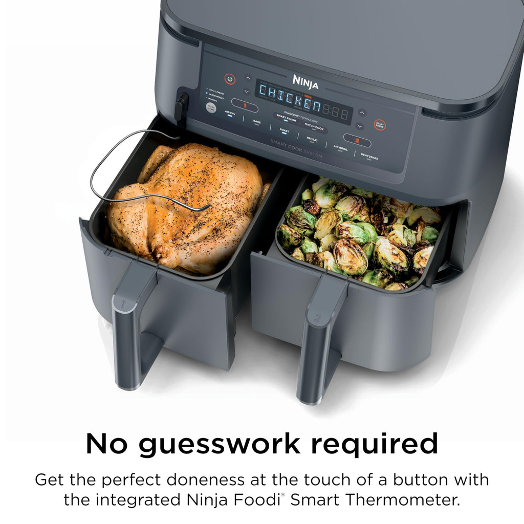 Ninja Foodi Air Fryer, 10 Qt DualZone Smart XL, 6-in-1, Grey, DZ550GY