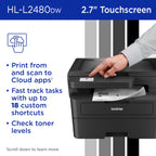 Brother HL-L2480DW Wireless Compact Monochrome Multi-Function Laser Printer with Copy and Scan, Duplex, Mobile, Black & White | Includes Refresh Subscription Trial(1), Works with Alexa