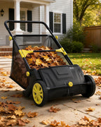 IDEALHOUSE Push Lawn Sweeper 26 Inch with Large 7 cu.ft. Hopper Bag