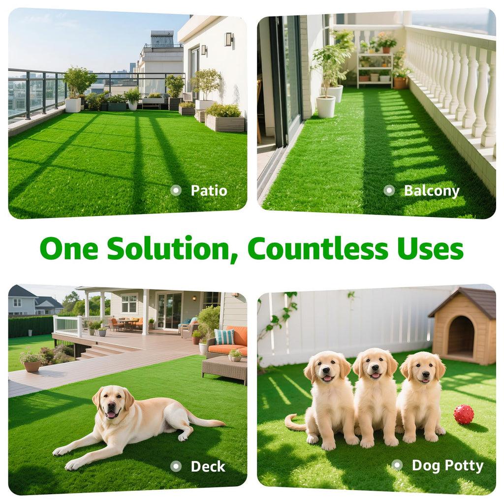 Artificial Turf Grass Outdoor 7x15FT, Fake Grass with Drainage Holes