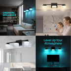 DAYCENT Black 3-Light Bathroom Vanity Lights with APP/Remote Control 21.26"