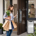 Smart Door Lock with Facial Recognition, WiFi Camera and Tuya App, Keyless Entry Electronic Door Lock for Smart Home Security