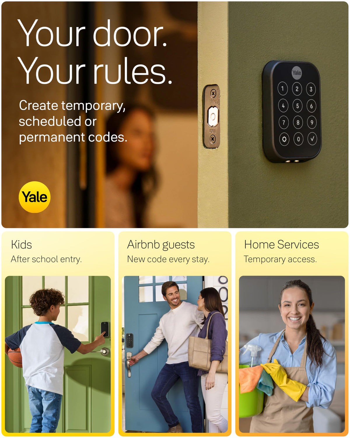 Yale WiFi Smart Lock Deadbolt with Keypad, Keyless Entry, Black Suede
