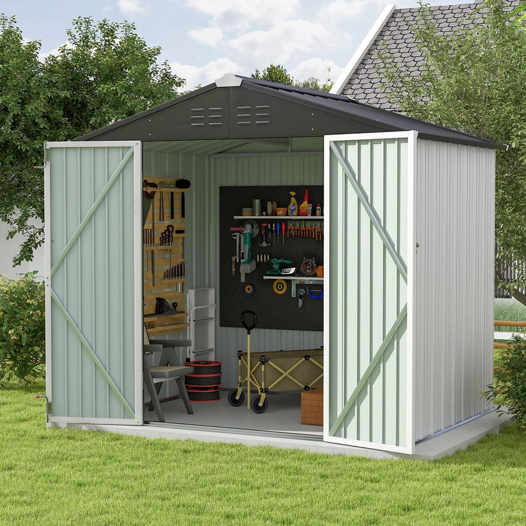 Patiowell 3x3 FT Outdoor Storage Shed, Metal Sheds, Black
