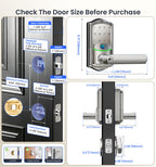 Veise VE029-E WiFi Smart Lever Lock with Non-Keyed Deadbolt, Satin Nickel