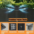 MNLR 12x18 FT Large Metal Outdoor Storage Shed with 2 Windows