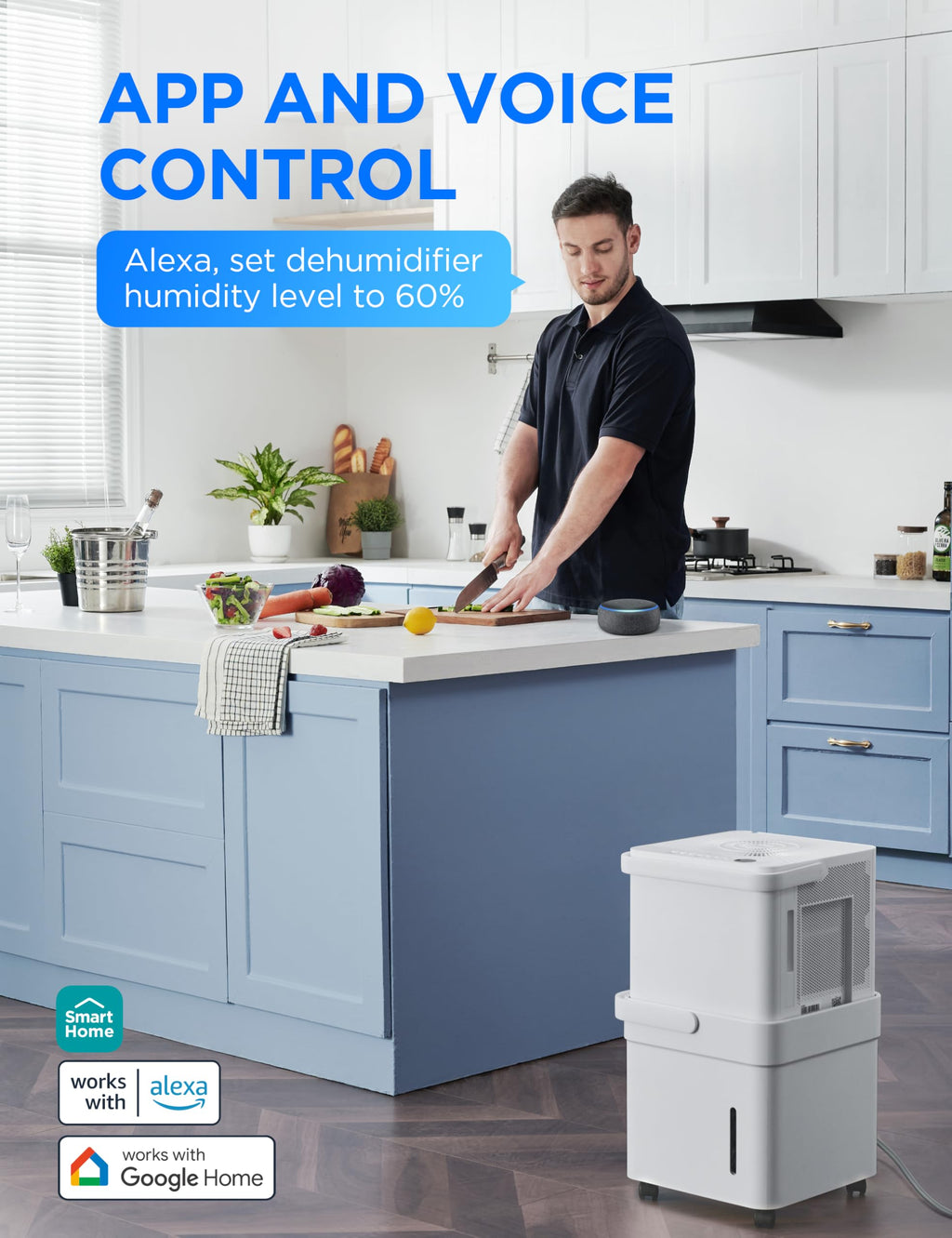 Midea Cube 50 Pint Dehumidifier with Pump, 4,500 Sq. Ft, Smart Control