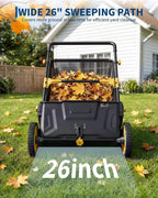 IDEALHOUSE Push Lawn Sweeper 26 Inch with Large 7 cu.ft. Hopper Bag