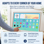 21.5" Smart Hub Digital Calendar Touch Screen, No Subscription, Google Play