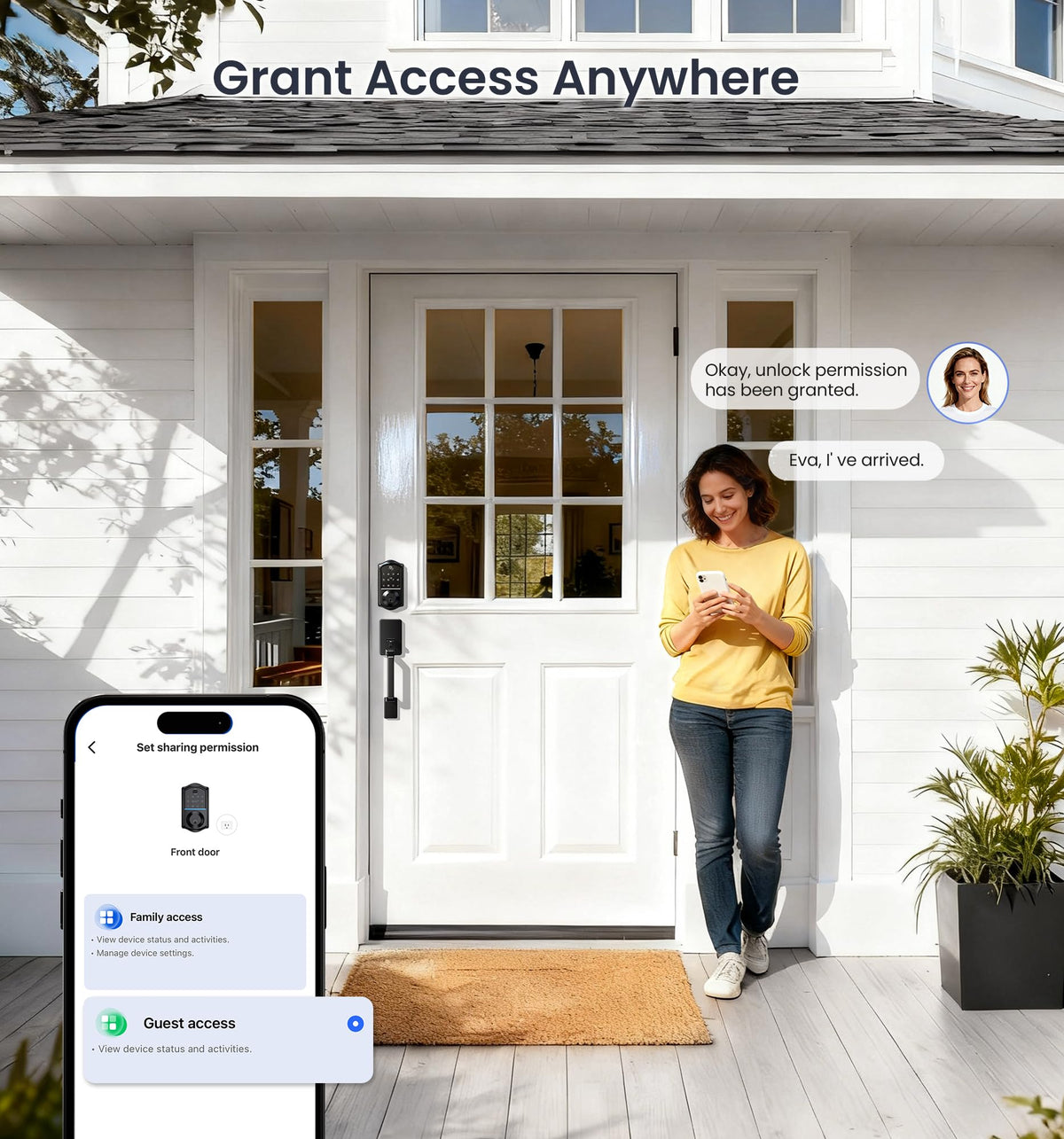 Veise VE017-D Fingerprint Smart Front Door Lock Set, Matte Black