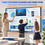75" AI Pro Smart Board for Classroom & Office, Android 16 & Win 11 16G RAM+256G ROM, 48MP Camera Build in 4K UHD Interactive Whiteboard with Touchscreen & 8 Mic Array,Electronic Whiteboard for Meeting