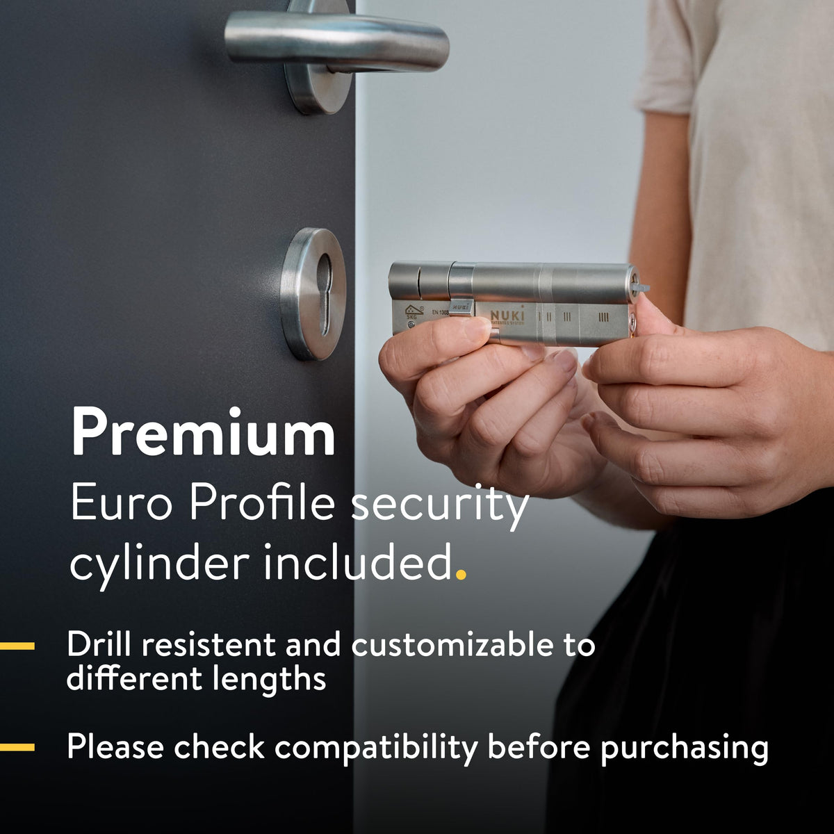 Nuki Smart Lock Ultra (Euro Profile) Smart Door Lock for European Doors, Keyless Entry, Auto-Unlock, Matter, WiFi, Bluetooth, Remote Access, Easy DIY Installation, Includes Security Cylinder
