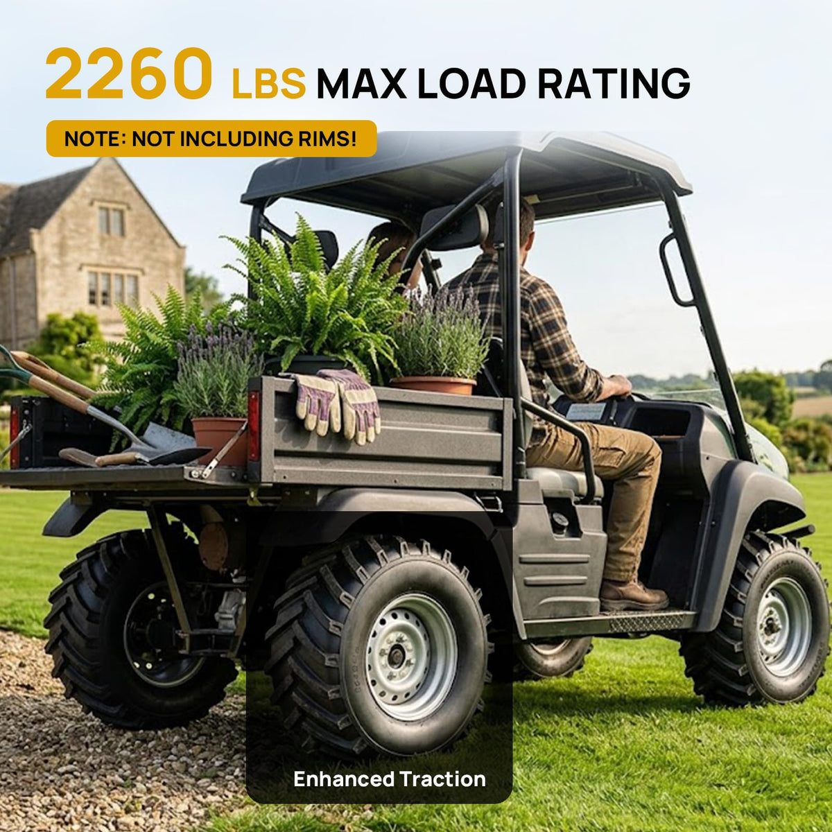 TUFFIOM Set of 2 Lawn Mower Tires 23x10.50-12 6PR Turf Tire for Garden Tractor Riding Lawnmower, Tubeless