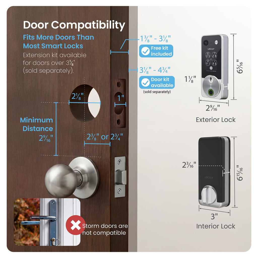 Lockly Vision Zeno Smart Lock with Video Doorbell Camera / Apple Home Key