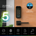 myQ Secure View™ 3-in-1 Smart Lock with 2K HDR Video Doorbell Camera, Face Access, Fingerprint Access, PIN & App Control — Intelligent Entry with Built-in Camera, Color Night Vision & Two-Way Audio