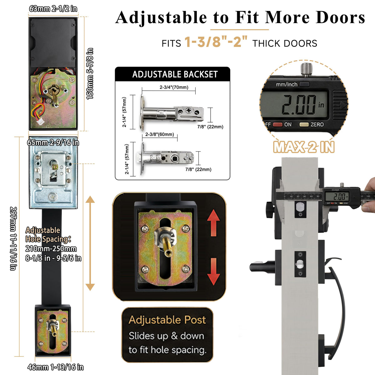Door Handleset withTouchscreen Fingerprint Keypad