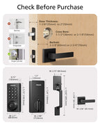 Philips Upgraded Wi-Fi Smart Front Door Lock Set, Fingerprint Keyless Entry Deadbolt, Keypad Lock with Handle, App Remote Control, IP53 Waterproof, Auto Lock, Anti-Peeping Password, Easy Install