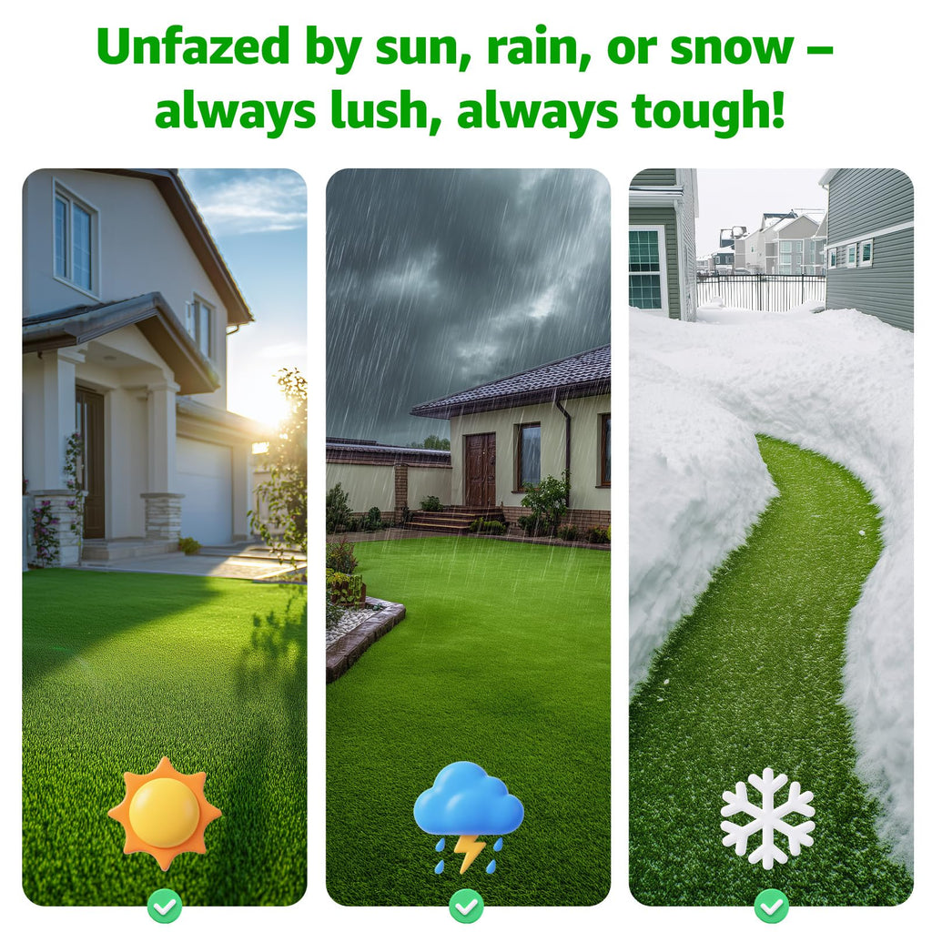Artificial Turf Grass Outdoor 7x15FT, Fake Grass with Drainage Holes