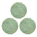 Sungmor Decorative Cast Iron Lotus Stepping Stones,Set of 3 & Green Finish