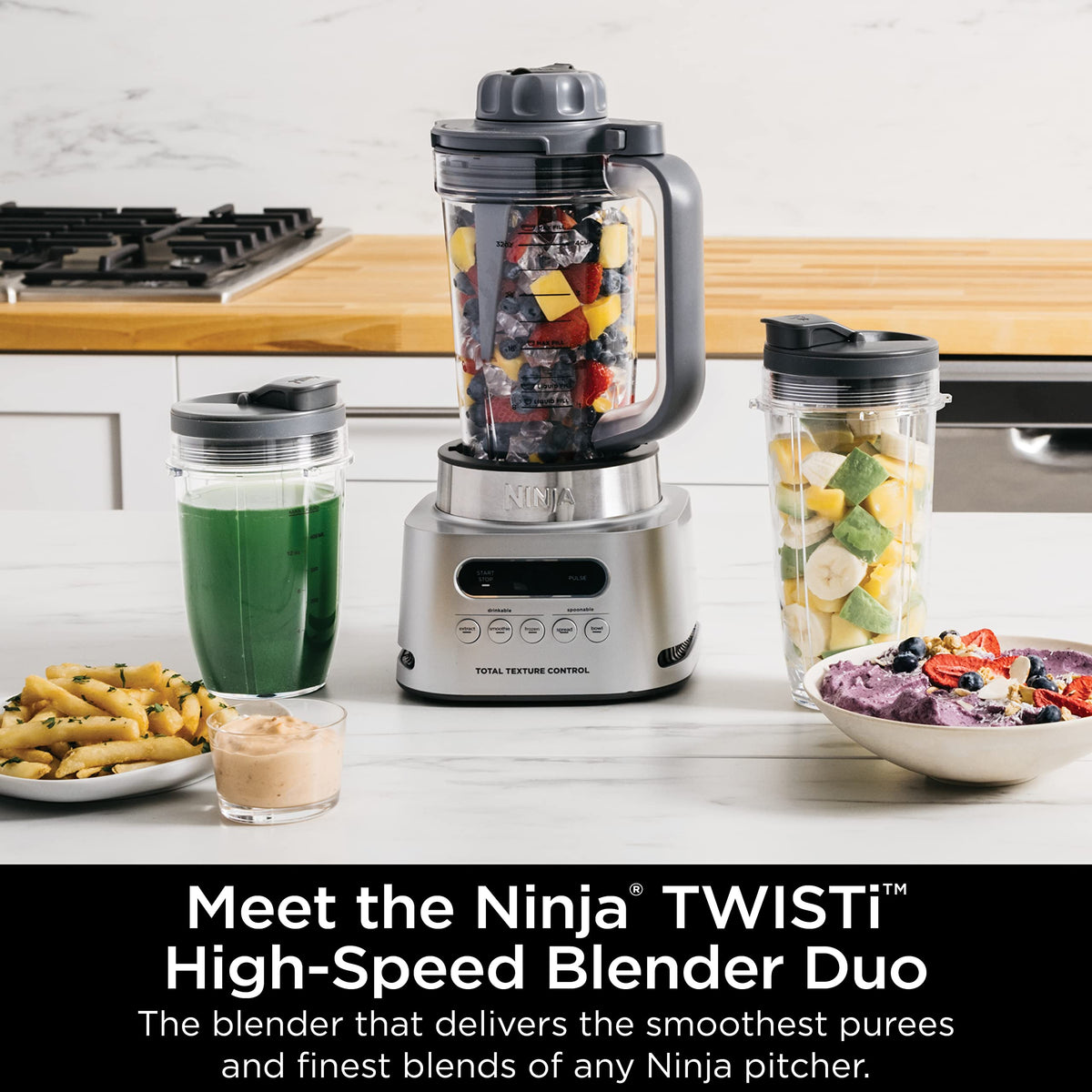 Ninja Foodi TWISTi Blender DUO, 1600WP, smartTORQUE, 34oz, Grey, SS151