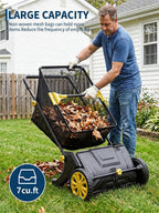 IDEALHOUSE Push Lawn Sweeper 26 Inch with Large 7 cu.ft. Hopper Bag