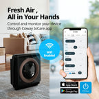 COWAY Air Purifier for Home Up to 1,575ft², App-Enabled Smart Technology, Compatible with Amazon Alexa, HEPA Filter for Smoke, Allergies, Odor, Auto Mode, Airmega AP-1512HHS Black