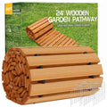24' Wooden Garden Pathway,Outdoor Roll Out Walkway,Patio Footpath