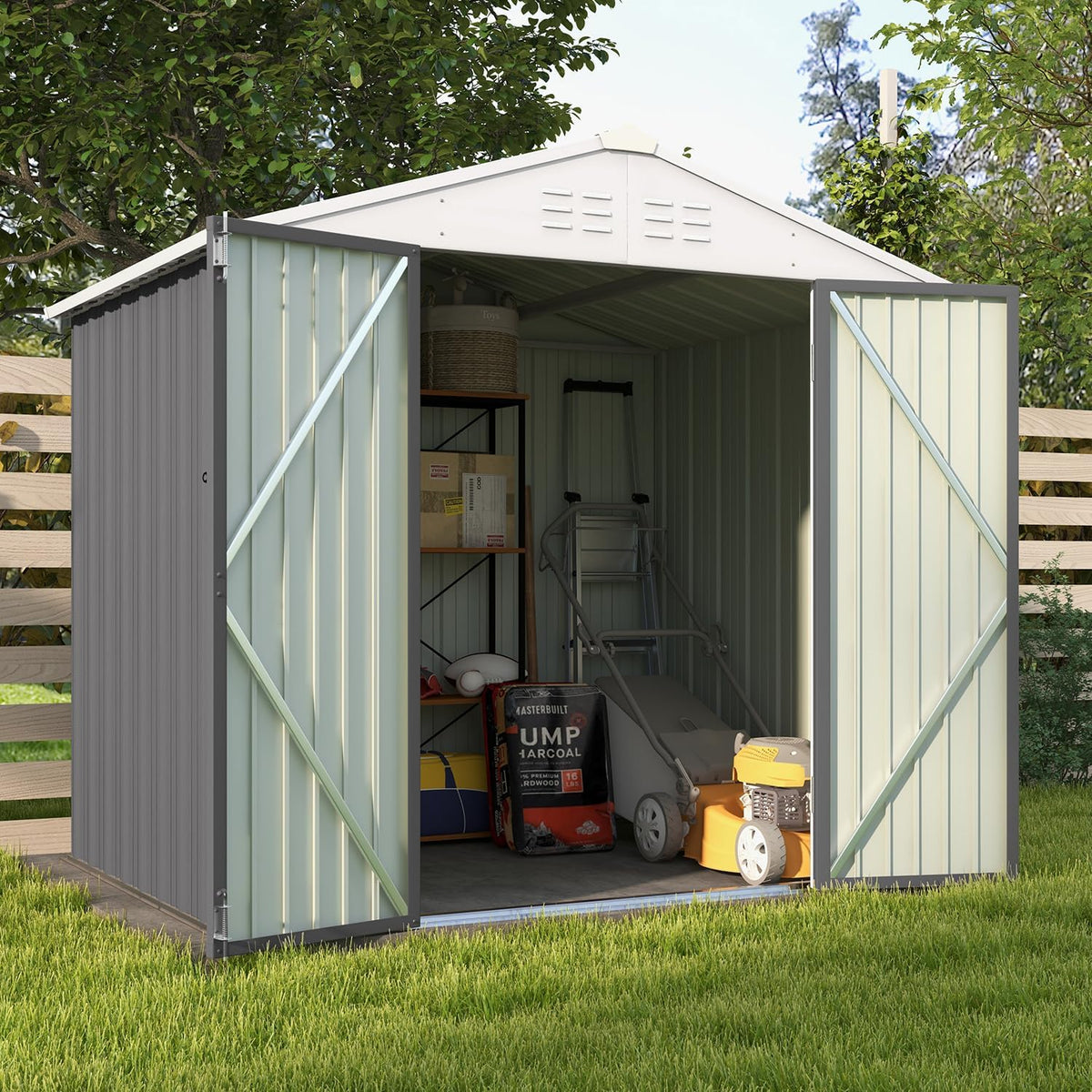 Patiowell 3x3 FT Outdoor Storage Shed, Metal Sheds, Black