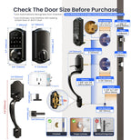 Veise VE017G-H Wi-Fi Smart Door Lock Deadbolt with Handle Set, Matte Black