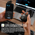 JLab Epic Work ANC Wireless on-Ear Headset with Microphone, smart Noise Cancellation, multipoint Connect, Charging hub, Black