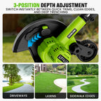 Cordless Lawn Edger, 20V Battery Powered Edger for Lawns Sidewalk